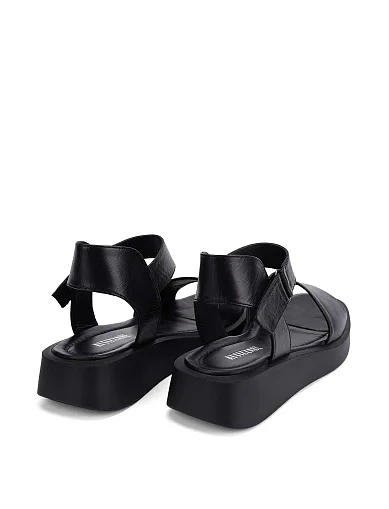 Женские сандалии кожаные черные - фото 4 - Miraton