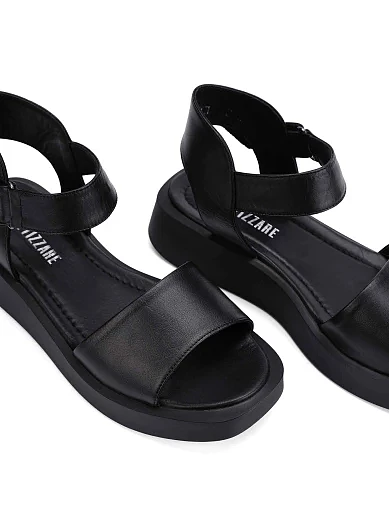 Женские сандалии кожаные черные - фото 5 - Miraton