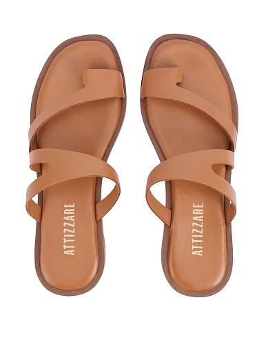 Жіночі шльопанці шкіряні бежеві(331 07-9632) - фото 2 - Miraton