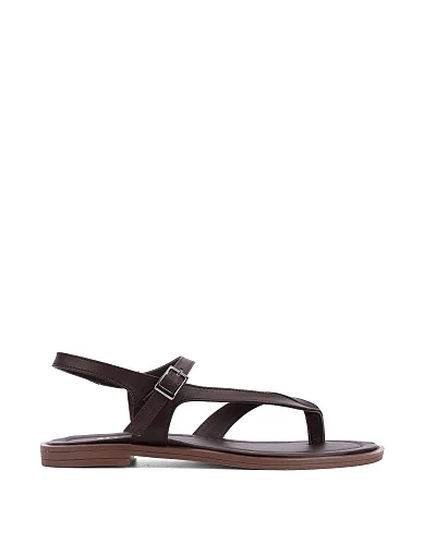 Женские сандалии кожаные коричневые - фото 1 - Miraton