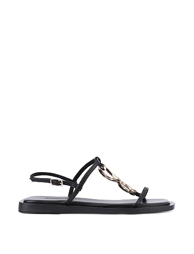 Жіночі сандалі шкіряні чорні(447-08) - фото 1 - Miraton