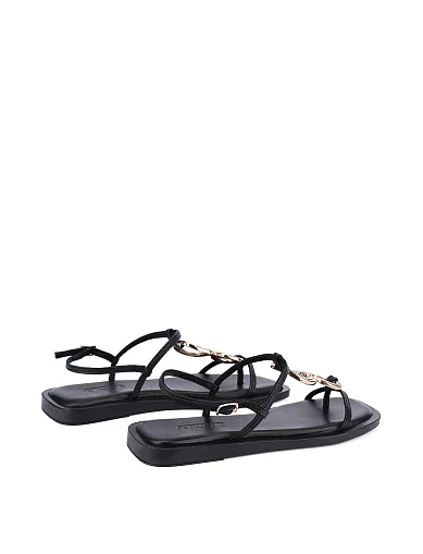 Жіночі сандалі шкіряні чорні(447-08) - фото 4 - Miraton