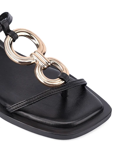 Жіночі сандалі шкіряні чорні(447-08) - фото 5 - Miraton