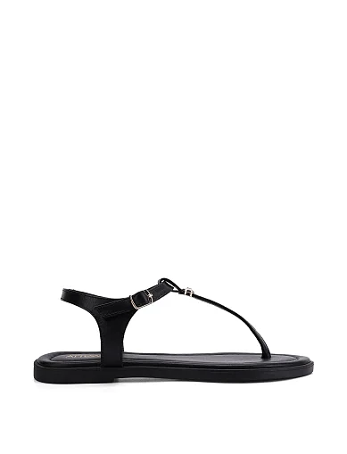 Жіночі сандалі шкіряні чорні(418 70011) - фото 1 - Miraton