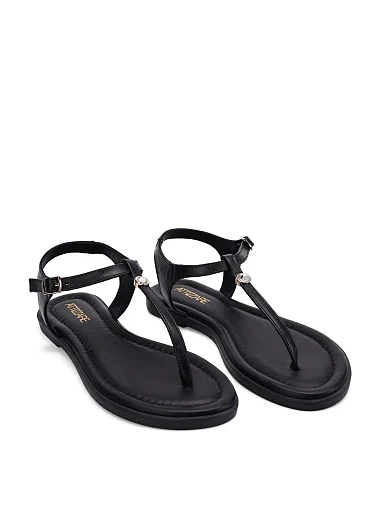 Жіночі сандалі шкіряні чорні(418 70011) - фото 3 - Miraton