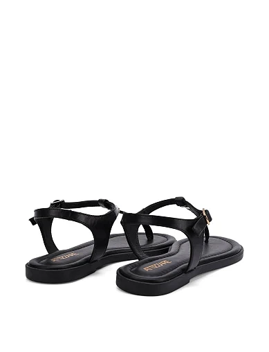 Жіночі сандалі шкіряні чорні(418 70011) - фото 4 - Miraton