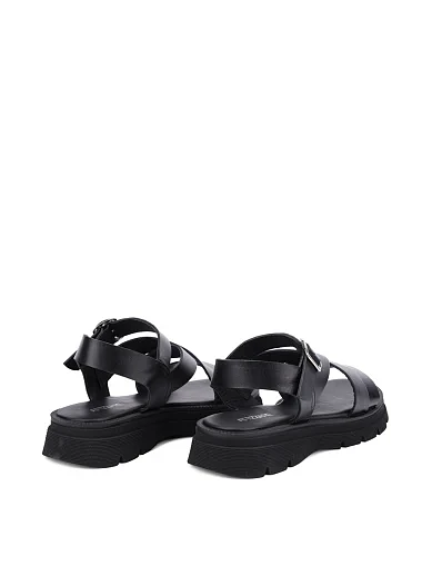 Женские сандалии кожаные черные - фото 4 - Miraton