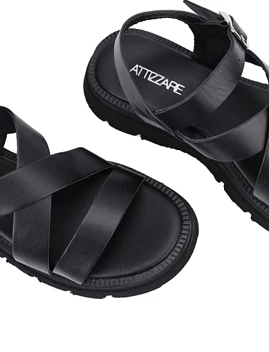 Женские сандалии кожаные черные - фото 5 - Miraton