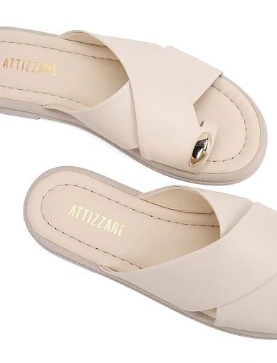 Женские шлепанцы кожаные бежевые - фото 2 - Miraton