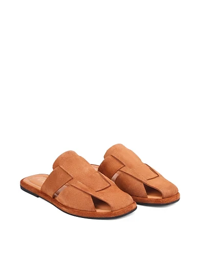 Женские слиперы велюровые коричневые - фото 3 - Miraton