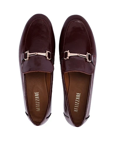 Женские слиперы лаковые бордовые - фото 2 - Miraton