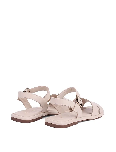 Женские сандалии кожаные бежевые - фото 4 - Miraton