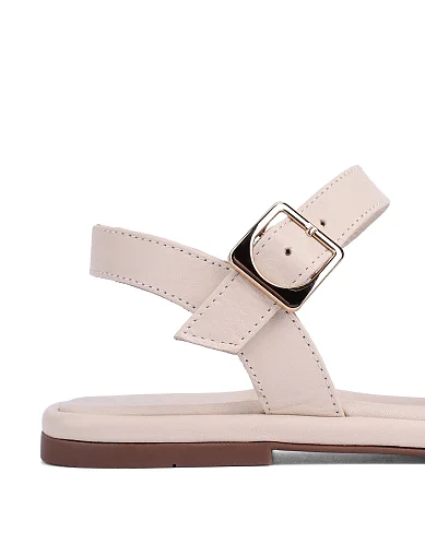 Женские сандалии кожаные бежевые - фото 5 - Miraton