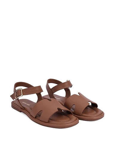 Женские сандалии кожаные коричневые - фото 3 - Miraton