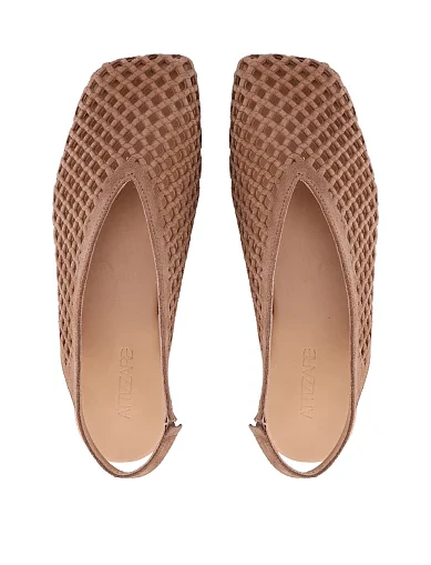 Женские балетки велюровые коричневые - фото 2 - Miraton