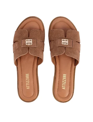 Женские шлепанцы велюровые бежевые - фото 2 - Miraton