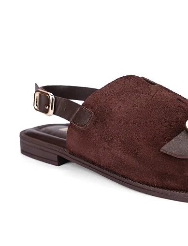 Женские сандалии кожаные коричневые - фото 5 - Miraton