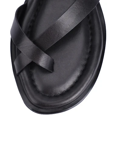 Женские сандалии кожаные черные - фото 5 - Miraton