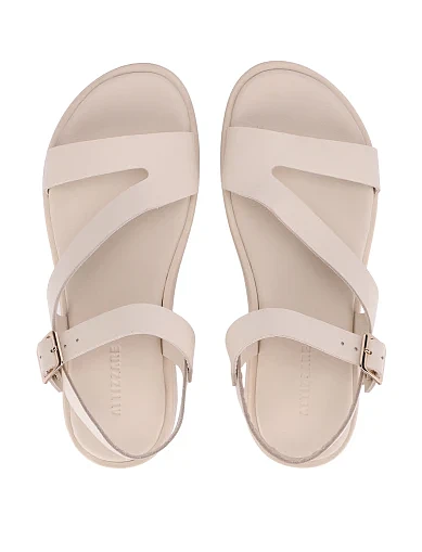 Женские сандалии кожаные рисового цвета - фото 2 - Miraton