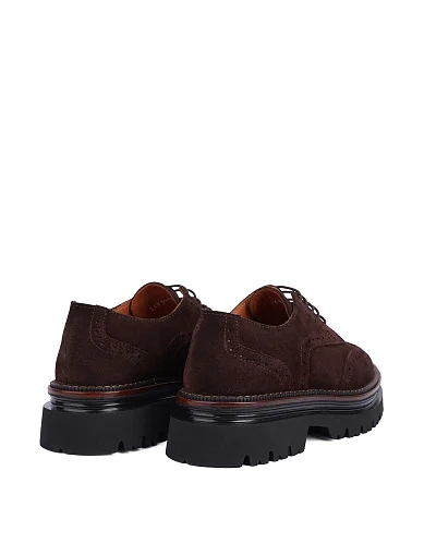 Женские туфли велюровые коричневые - фото 5 - Miraton