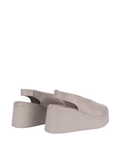 Жіночі босоніжки шкіряні рисового кольору(101-2823) - фото 4 - Miraton