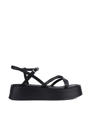 Женские босоножки кожаные черные - фото 1 - Miraton