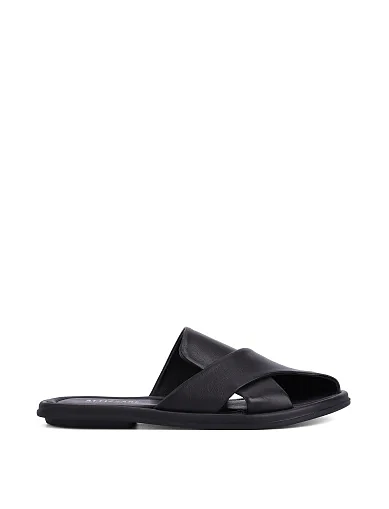 Женские слиперы кожаные черные - фото 1 - Miraton