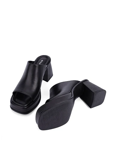 Жіночі сабо шкіряні чорні(050-901-M5-6Y) - фото 5 - Miraton