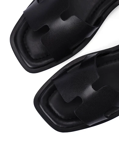 Женские сандалии кожаные черные - фото 6 - Miraton