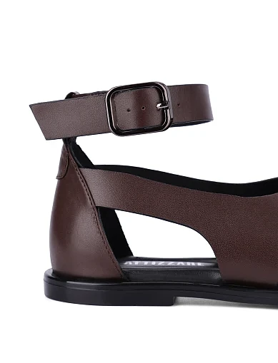 Жіночі сандалі шкіряні коричневі(673-307-M5-6Y) - фото 6 - Miraton