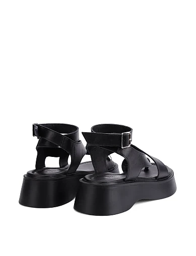 Женские босоножки кожаные черные - фото 4 - Miraton