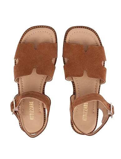 Жіночі сандалі велюрові коричневі(4290) - фото 2 - Miraton