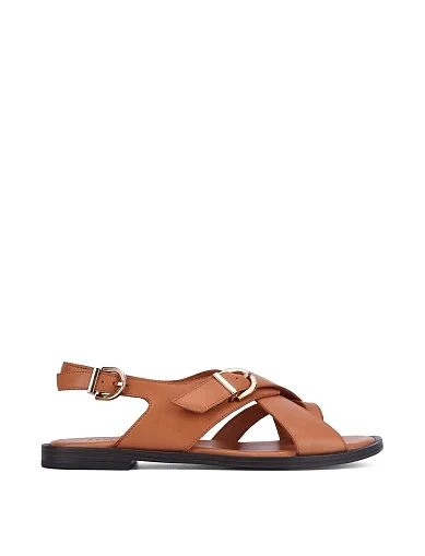Жіночі сандалі шкіряні коричневі(20080) - фото 1 - Miraton