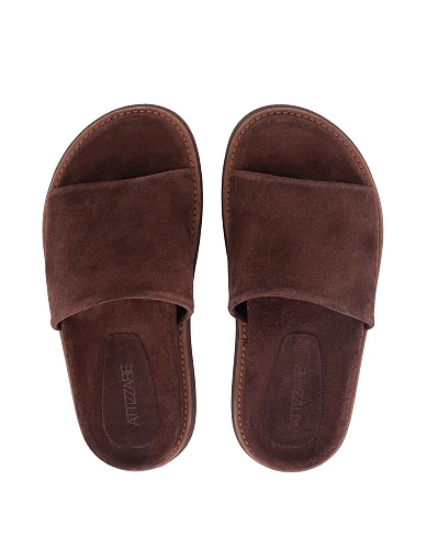 Жіночі шльопанці велюрові коричневі(621201) - фото 2 - Miraton