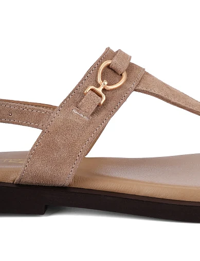 Женские сандалии кожаные бежевые - фото 5 - Miraton