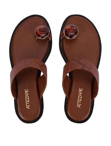 Жіночі шльопанці шкіряні коричневі(623408) - фото 2 - Miraton