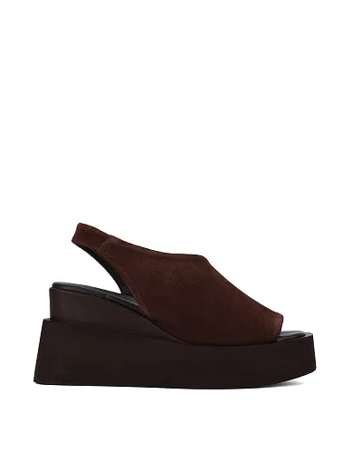 Жіночі босоніжки велюрові коричневі(627701) - фото 1 - Miraton