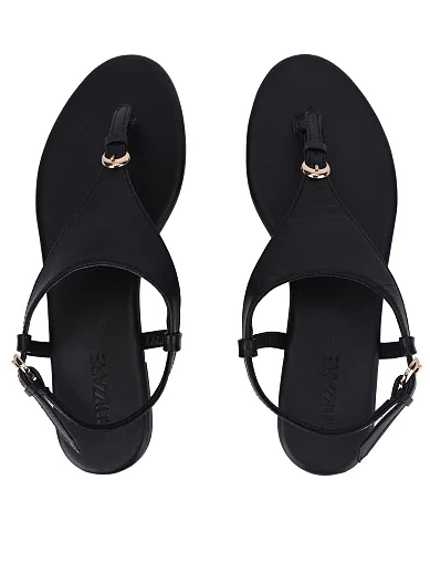 Женские сандалии кожаные черные - фото 2 - Miraton