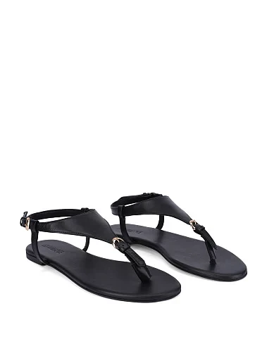 Женские сандалии кожаные черные - фото 3 - Miraton