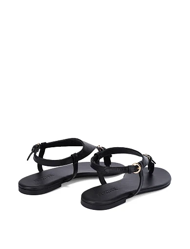 Женские сандалии кожаные черные - фото 4 - Miraton