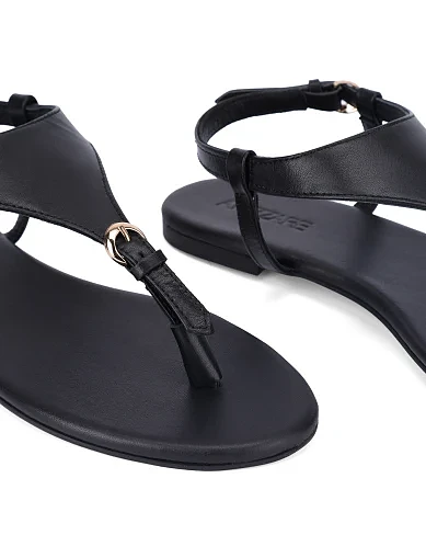 Женские сандалии кожаные черные - фото 5 - Miraton