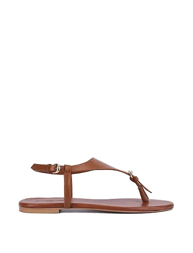 Женские сандалии кожаные коричневые - фото 1 - Miraton