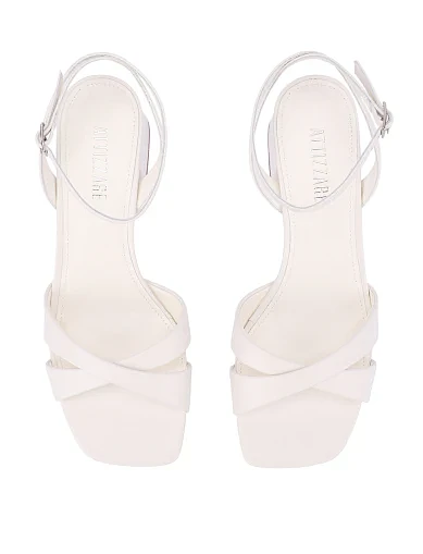 Жіночі босоніжки шкіряні білі(203-25134-006-1) - фото 2 - Miraton