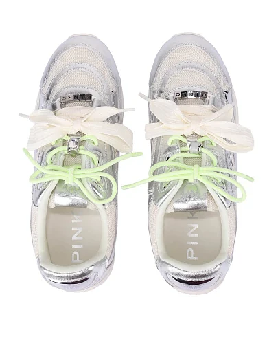 Женские кроссовки кожаные серебряного цвета - фото 6 - Miraton