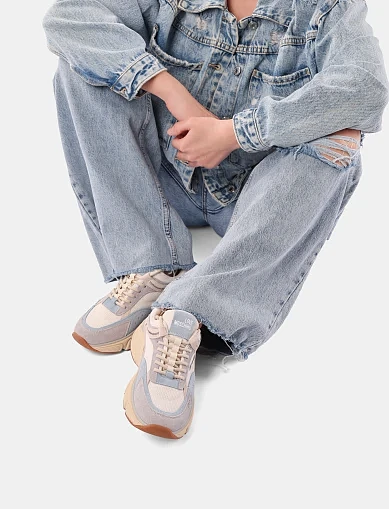 Женские кроссовки замшевые голубые - фото 2 - Miraton