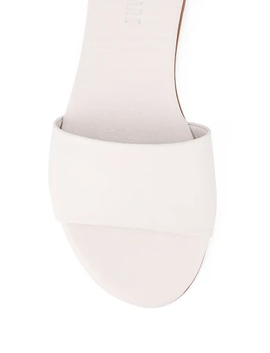 Жіночі шльопанці шкіряні рисового кольору(265202) - фото 5 - Miraton