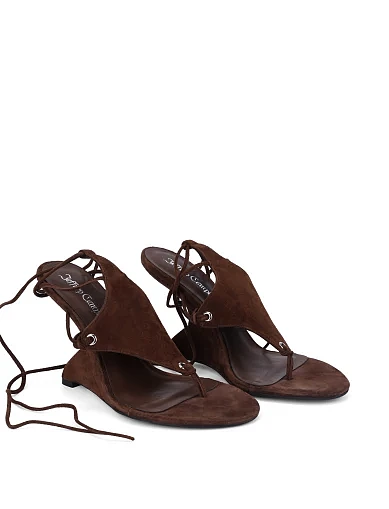 Женские босоножки JEFFREY CAMPBELL замшевые коричневые - фото 5 - Miraton