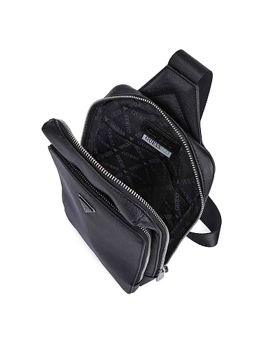 Мужская сумка из экокожи черная - фото 5 - Miraton