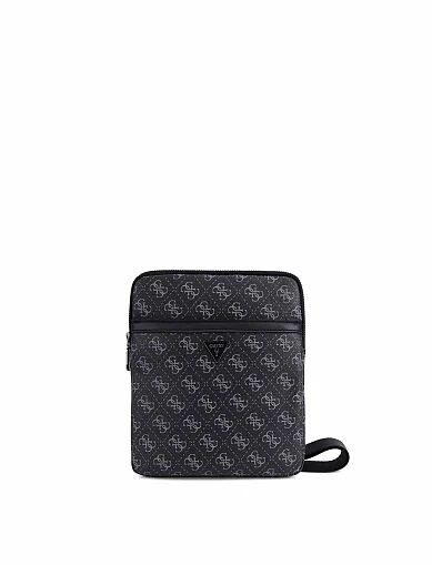 Мужская сумка мессенджер из экокожи черная - фото 1 - Miraton