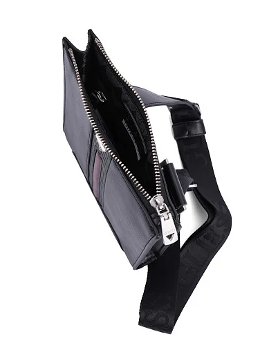 Мужская сумка мессенджер из экокожи черная - фото 5 - Miraton